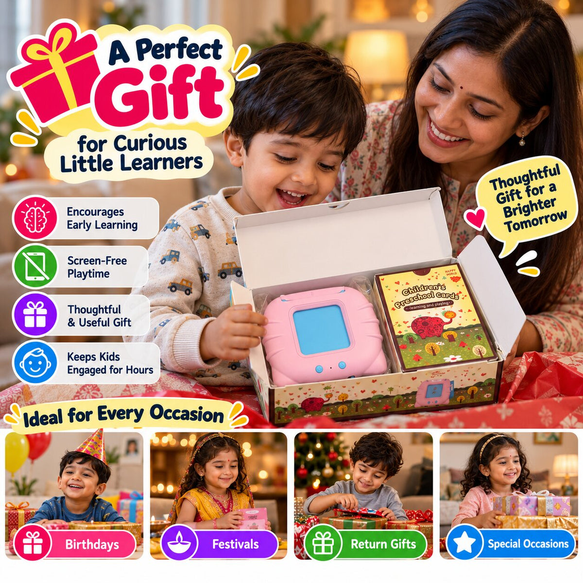 (112 Cards) Talking & Learning Flash Cards For Kids