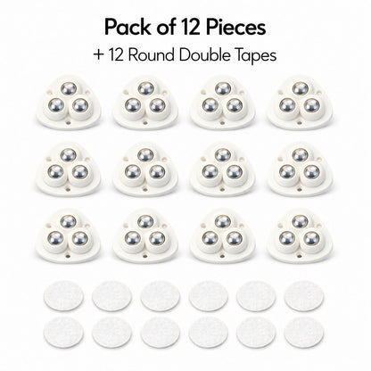 [Pack Of 12] Heavy Furniture Sofa Table Moving Wheels | 180 KGs Weight Capacity