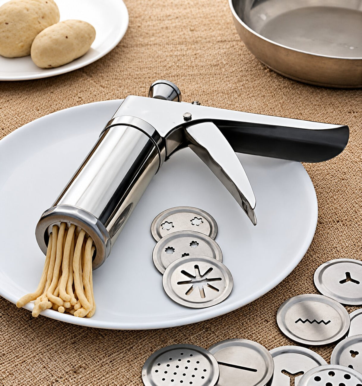 (Pack Of 15 Jaalis) Stainless Steel Kitchen Press - Chakli, Sev, Murukku Maker