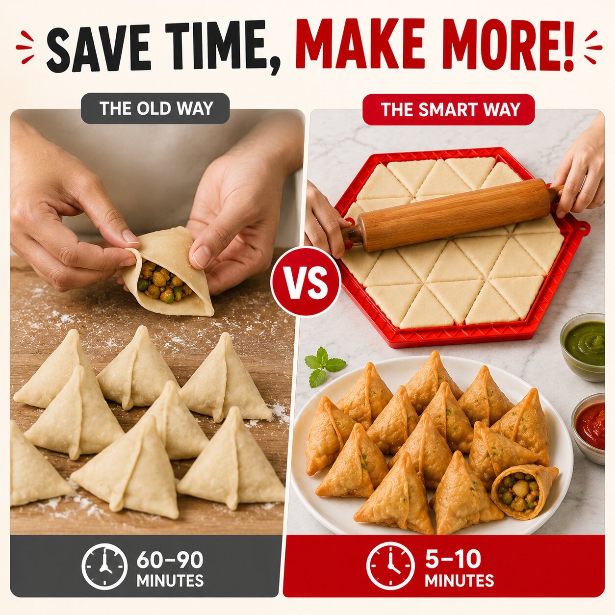 (Pack Of 2) Samosa Making Mould - 24 Samosas At Once