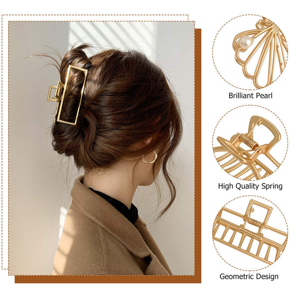 Stylish Metal Hollow Hair Clips [12 Pcs]