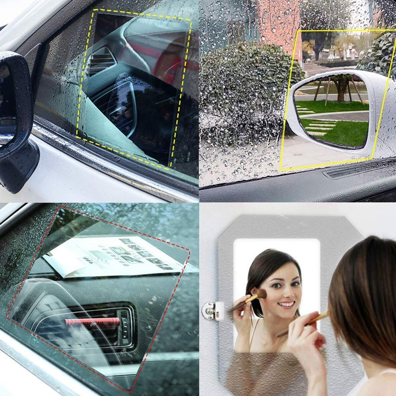 I CALL NAME OF TRUST 4 PCS Car Rearview Mirror Film, HD Nano Film Anti Fog Film  Car Rear View Mirror Waterproof Film Protective Film Anti Glare Rain-Proof  Anti Water Mist Protector
